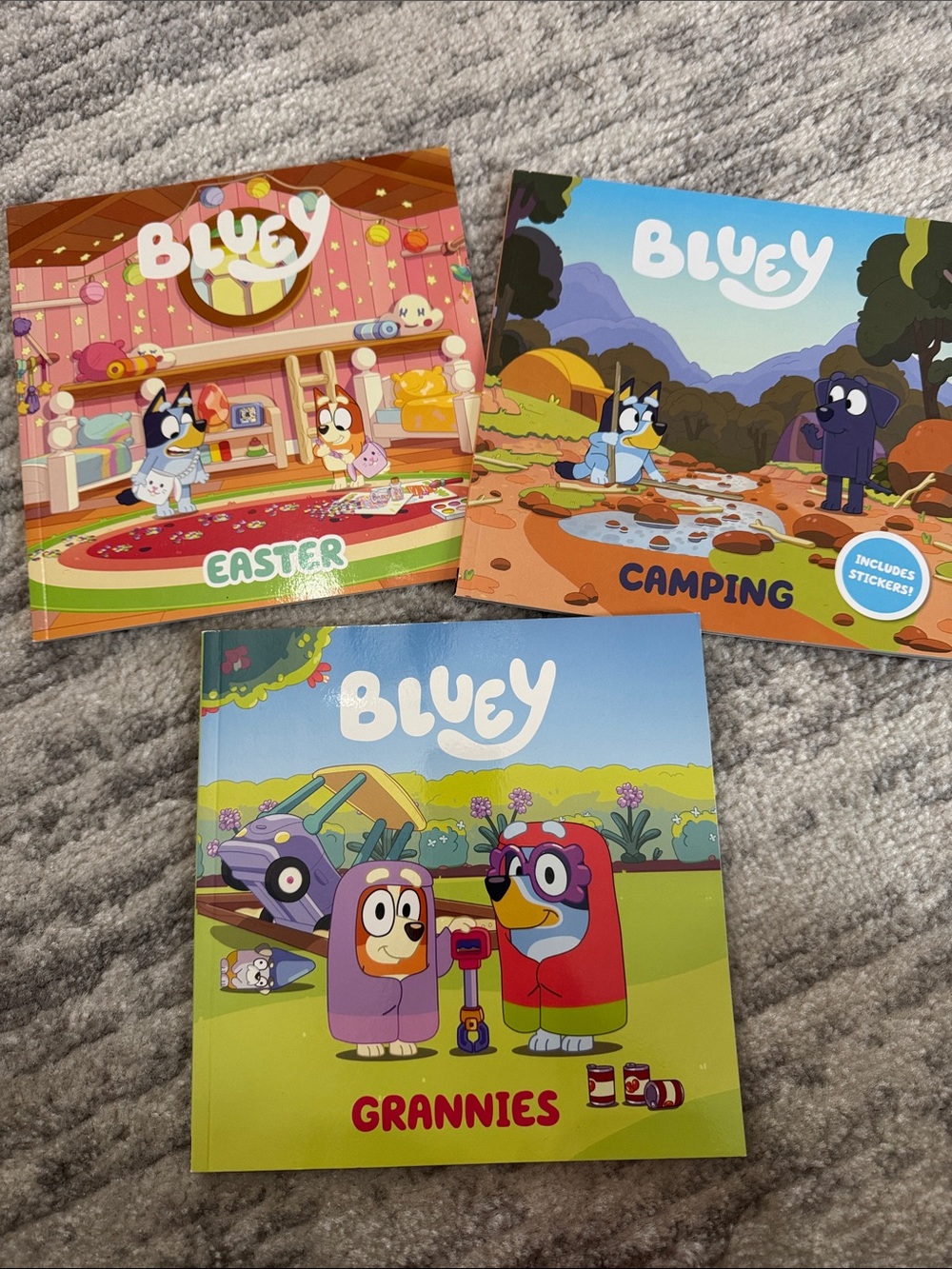 Bluey Kids Book Bundle— Easter, Camping, and Grannies